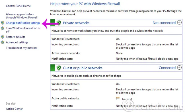 Change notifications settings