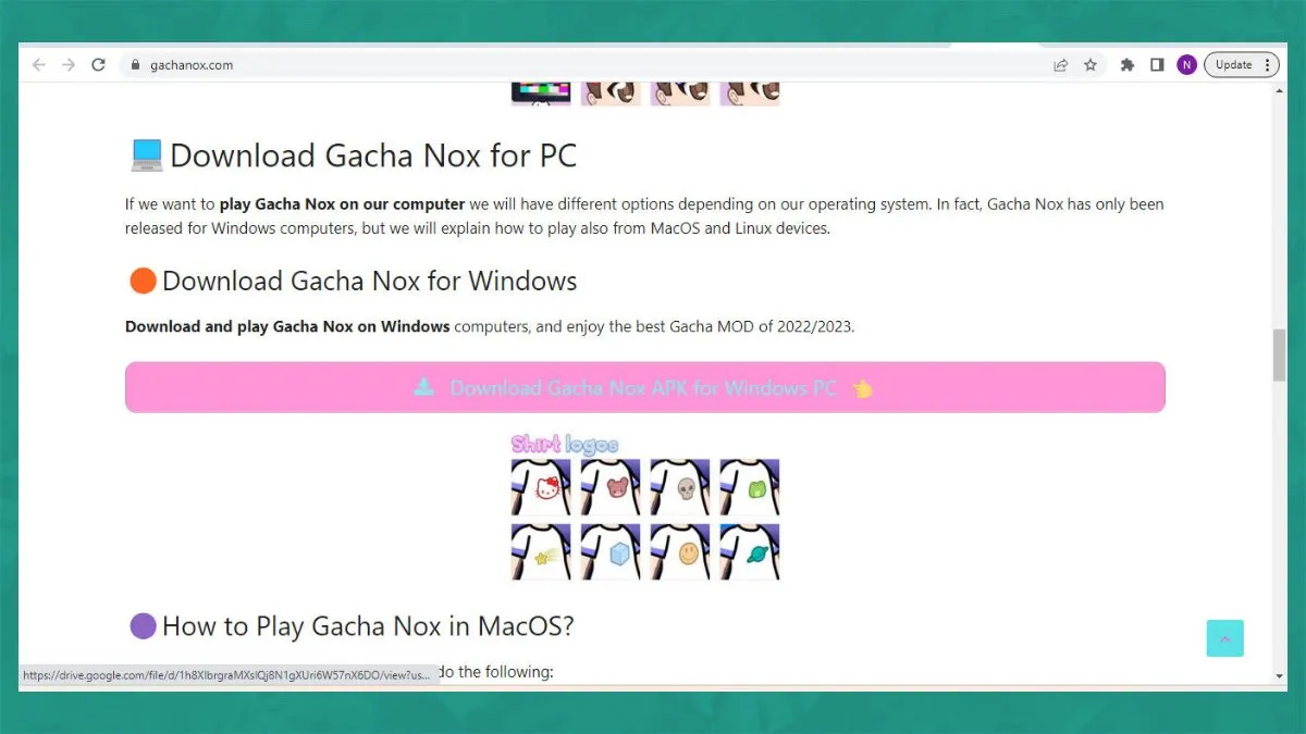 Bước 3: Chọn tải tệp APK Gacha Nox cho Windows PC