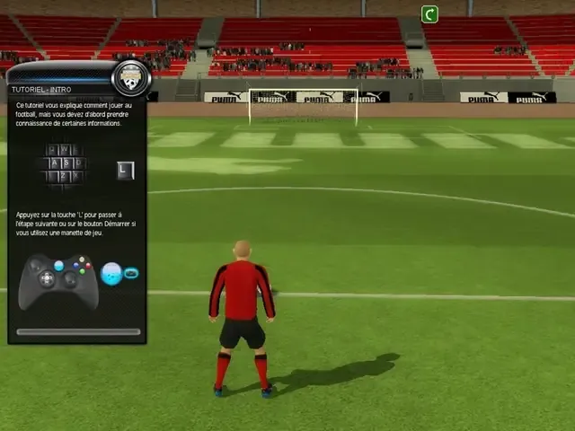 Hình ảnh chi tiết về một cầu thủ đang thực hiện kỹ năng rê bóng trong game