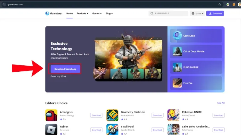 Bấm vào Download GameLoop