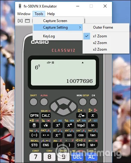 Tùy chỉnh Capture Settings để lưu lại các phép tính cotg phức tạp trên phần mềm giả lập