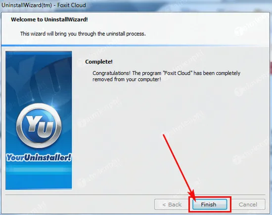 Thông báo gỡ bỏ chương trình thành công với Your Uninstaller, tối ưu hóa hệ thống máy tính