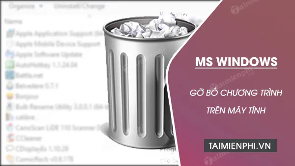 Giao diện Control Panel Add or Remove Programs, hướng dẫn allintitle:cách xóa chương trình trên máy tính