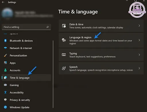 Chọn Time &amp; language và Language &amp; Region để thiết lập bàn phím tiếng Hàn