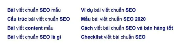 Ảnh minh họa giao diện gợi ý từ khóa liên quan trên công cụ tìm kiếm