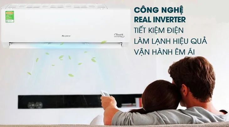 Máy lạnh Gree Inverter 1 HP tiết kiệm điện, minh họa cho cách tính điện máy lạnh
