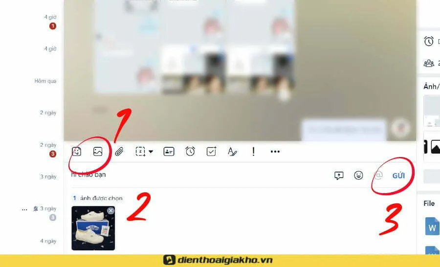 Minh họa cách gửi ảnh HD qua Zalo dưới dạng tệp đính kèm