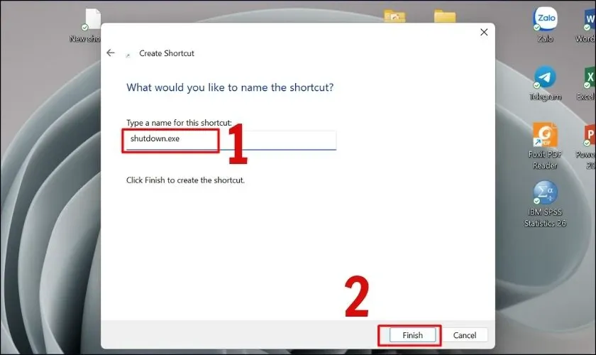 Điền tên cho Shortcut đã tạo