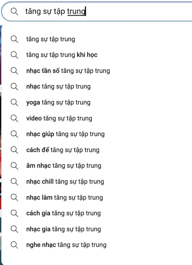 Các từ khóa tìm kiếm liên quan trên YouTube cho thấy ý định tìm kiếm biện pháp chặn