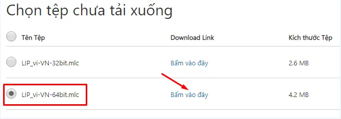 Chọn bản tài về 32 bit hay 64 bit