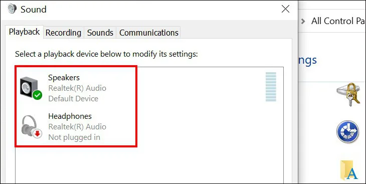 Chọn thiết bị Playback mặc định sau khi cắm loa vào máy tính