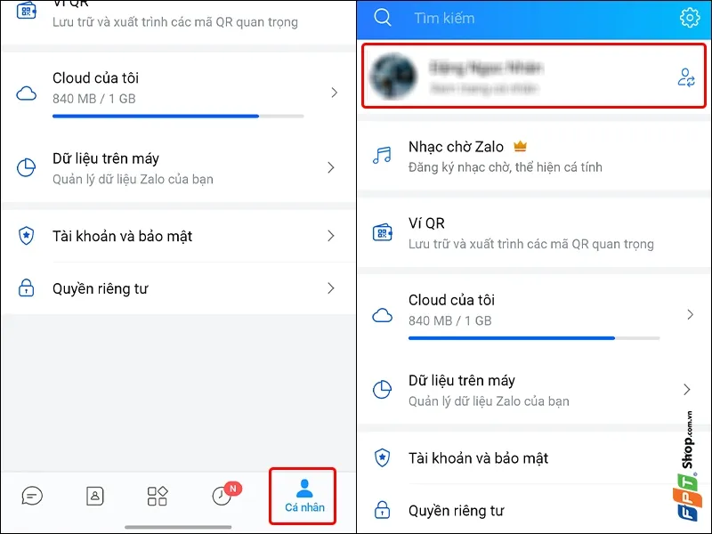 Cách Lấy Link Zalo bằng Mã QR: Truy cập tab Cá nhân trên Zalo