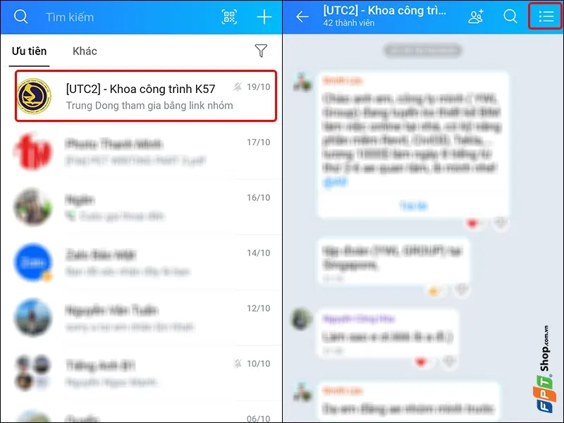Cách lấy link Zalo nhóm trên điện thoại: Chọn Link tham gia nhóm
