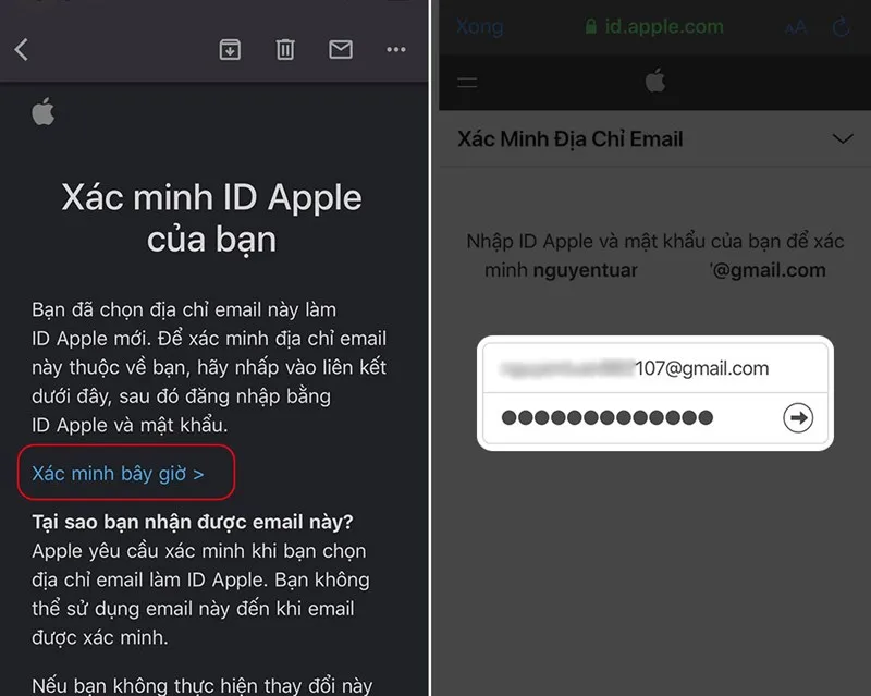 Xác thực email đăng ký tài khoản.