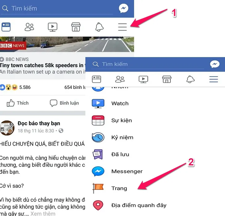 Bước 1: Đăng nhập vào tài khoản Facebook trên điện thoại