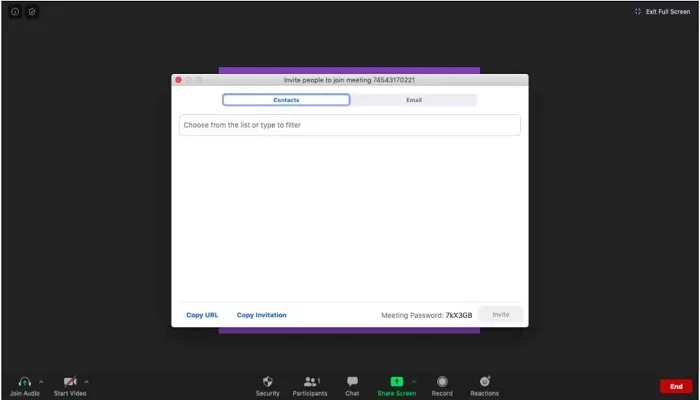 Thao tác mở danh sách người tham gia để mời thêm người vào phòng họp Zoom