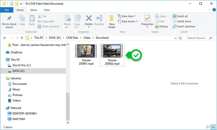 Thông báo hoàn tất quá trình chuyển đổi file AV sang MP4 của camera Yoosee