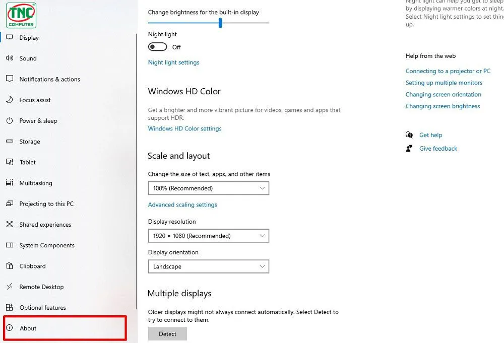 Đường dẫn System và About trong Settings giúp kiểm tra thông số hệ thống và phiên bản Windows 10.
