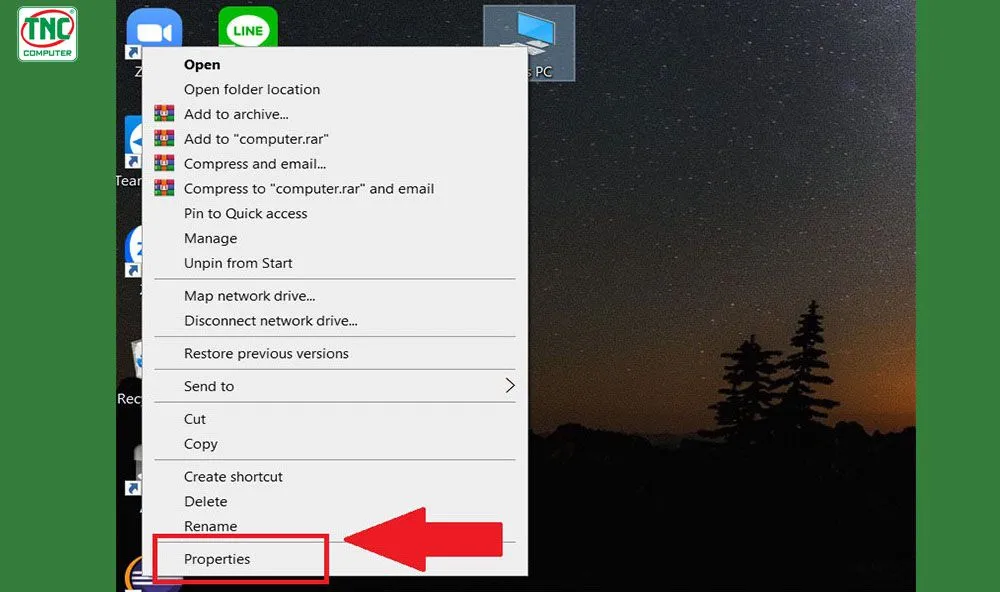 Hướng dẫn nhấn chuột phải vào This PC và chọn Properties để xem thông tin cơ bản về hệ thống Win 10.
