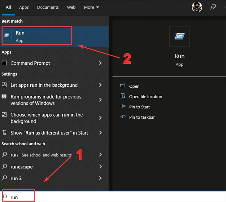 Hộp thoại Run để mở tiện ích Disk Management trên Windows