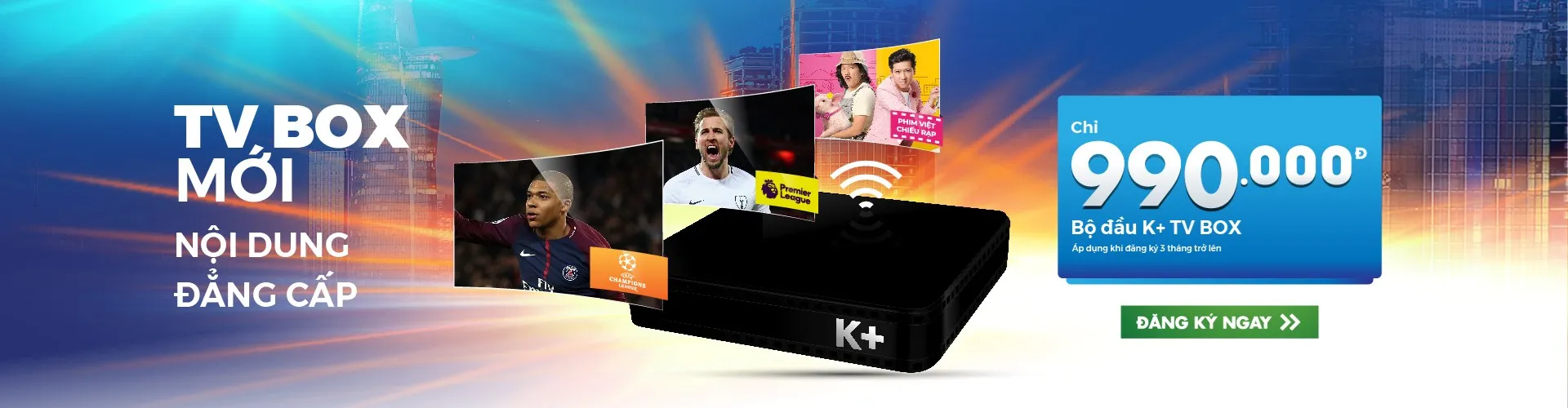 Thiết bị K+ TV Box để xem K+ qua Internet