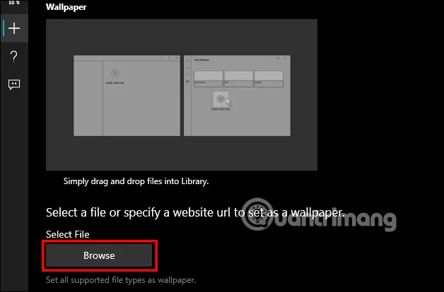 Sử dụng nút Browse để tìm kiếm và chọn tệp video có sẵn trong ổ cứng.