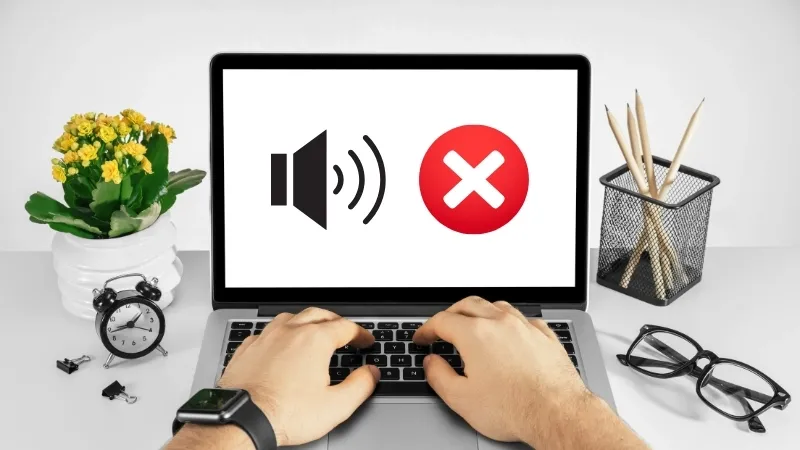 Biểu tượng loa bị dấu X đỏ trên thanh tác vụ Windows