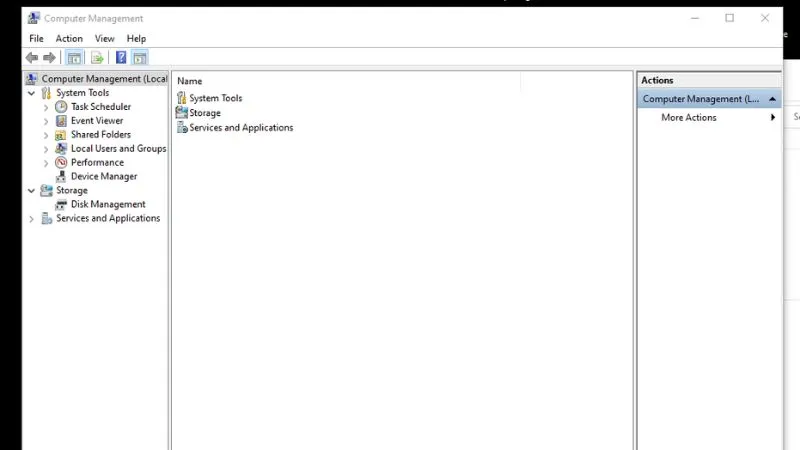 Giao diện quản lý máy tính (Manage) để truy cập Device Manager