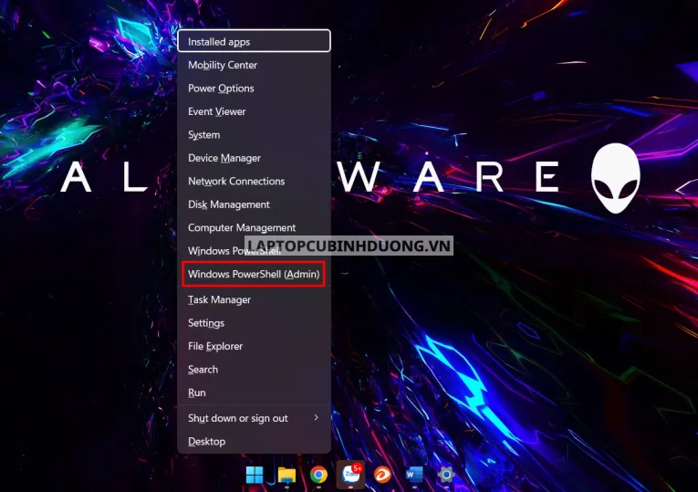 Mở cửa sổ Windows PowerShell dưới quyền Admin để thực hiện các lệnh net user nhằm phá mật khẩu máy tính