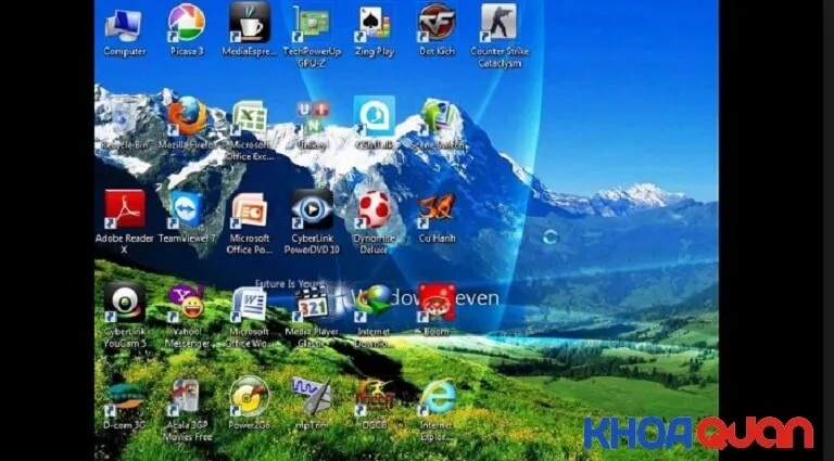 Hình ảnh minh họa các viền đen khi màn hình máy tính bị thu nhỏ do sai cài đặt