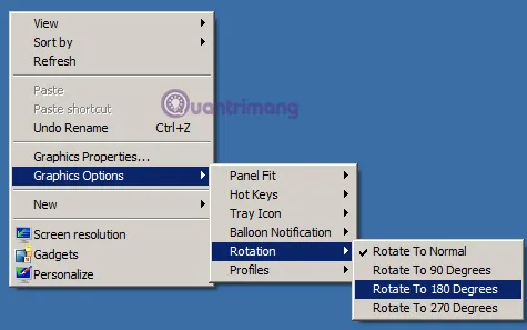 Thiết Lập Graphics Options Trong Windows 7 Để cách chỉnh màn hình máy tính bị quay ngược