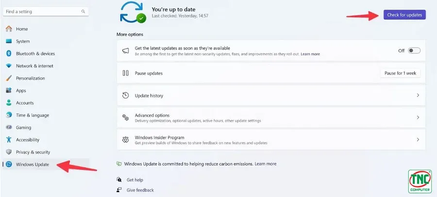 Nút Check for Updates giúp máy tính bị chậm cách khắc phục bằng bản vá mới