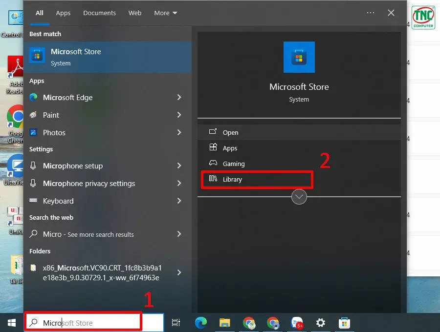 Mở Microsoft Store trên Windows để quản lý ứng dụng