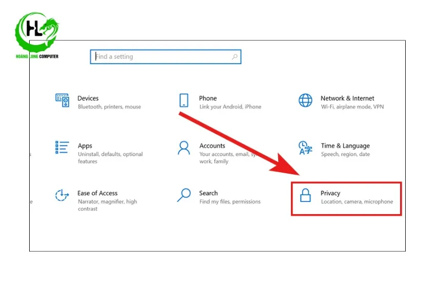 Truy cập cài đặt Privacy để kiểm soát ứng dụng chạy nền