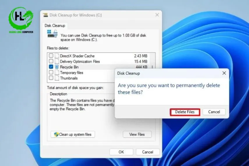 Xác nhận xóa tệp tin để khắc phục tình trạng máy tính bị chậm và đơ