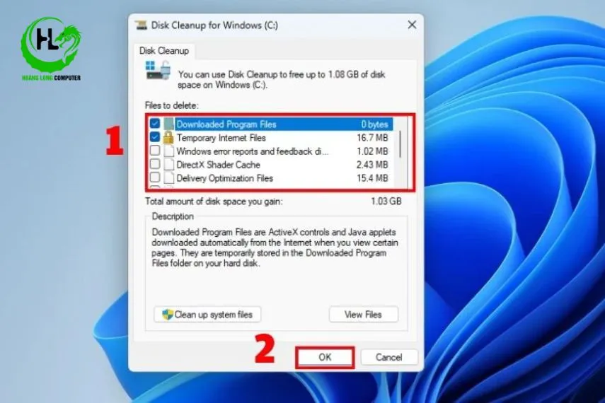 Tích chọn các tệp tin tạm để xóa, giải phóng tài nguyên hệ thống
