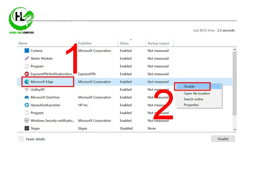 Sử dụng Task Manager để vô hiệu hóa chương trình khởi động cùng Windows
