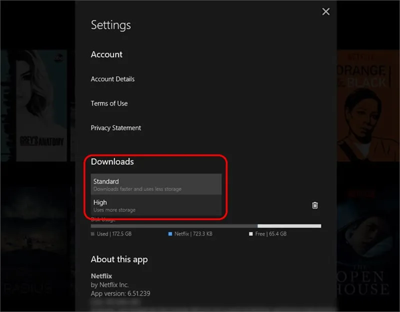Chọn chất lượng tải về trên Netflix