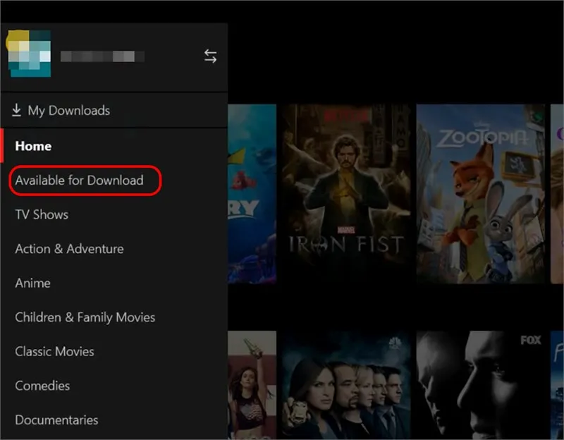 Chọn Available for download