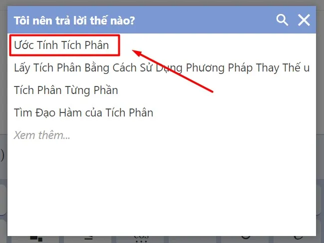 Màn hình lựa chọn chế độ tính toán trên máy tính Casio