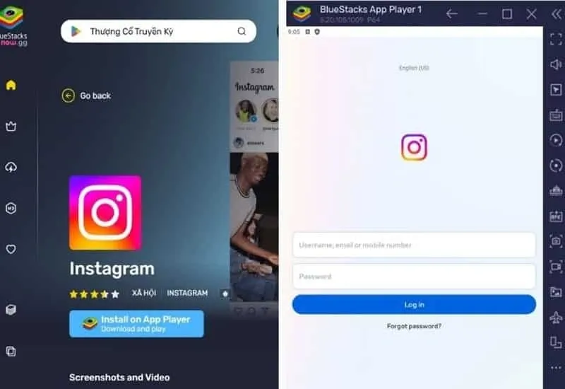 Giao diện nhắn tin Instagram khi dùng trình duyệt web máy tính
