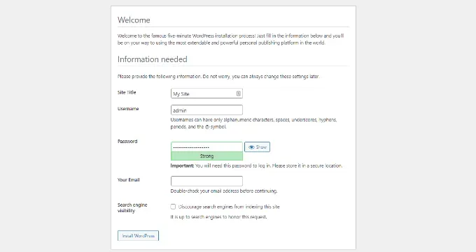 Nhập thông tin đăng nhập