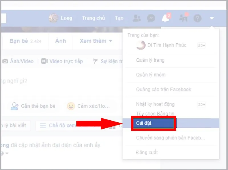 Điều hướng đến Bảo mật và Đăng nhập để đổi mật khẩu Facebook trên máy tính