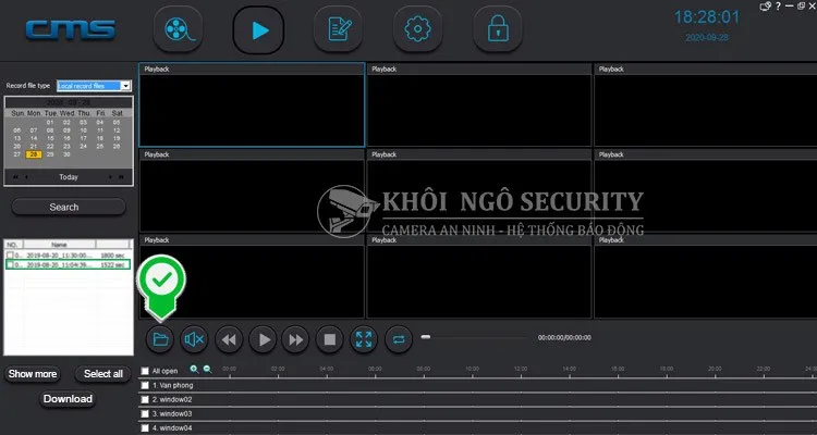 Thao tác mở thư mục chứa video Yoosee đã tải về trên phần mềm CMS Client