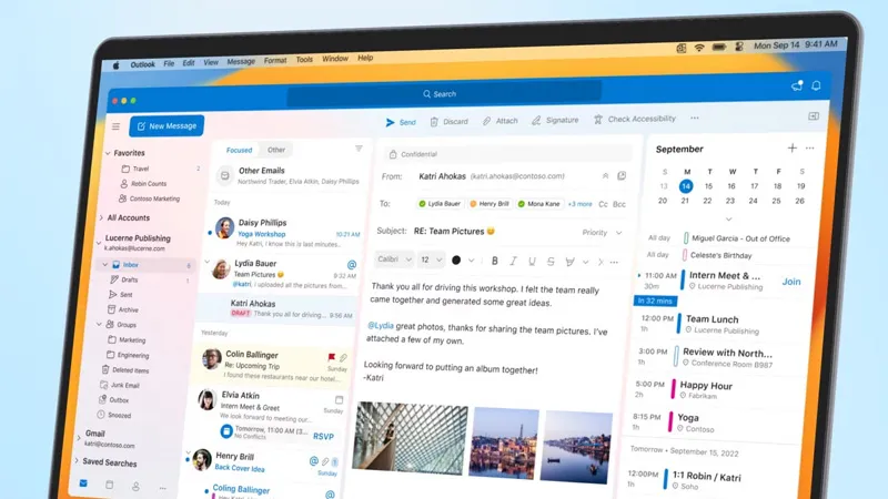 Cách dùng ký tự @ để nhắc tên người nhận trong nội dung email Outlook, giúp người được đề cập chú ý hơn.