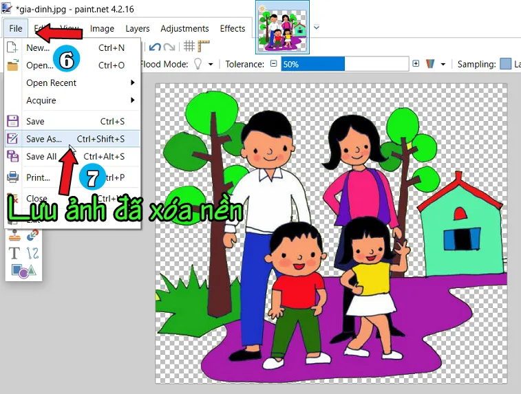 Hộp thoại Save As trong Paint.NET