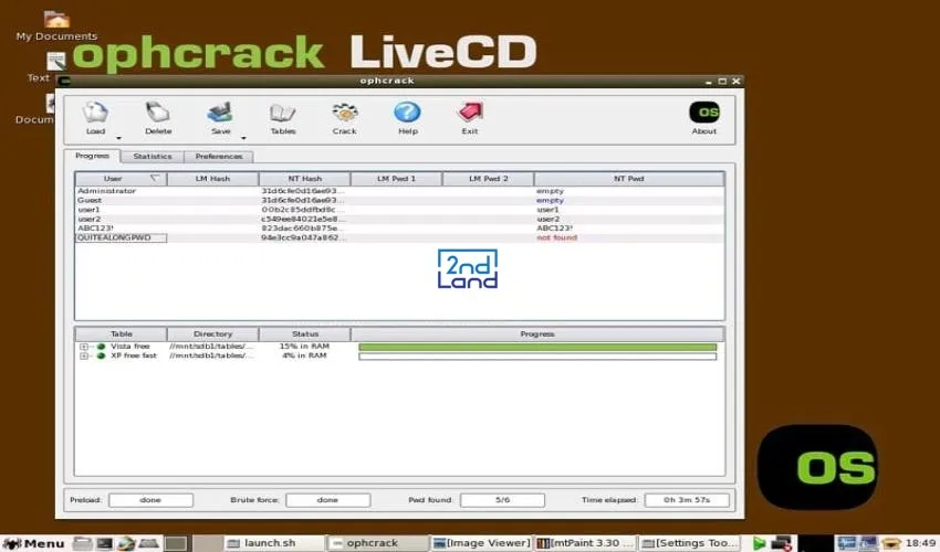Phần mềm Ophcrack LiveCD giúp khôi phục mật khẩu Windows