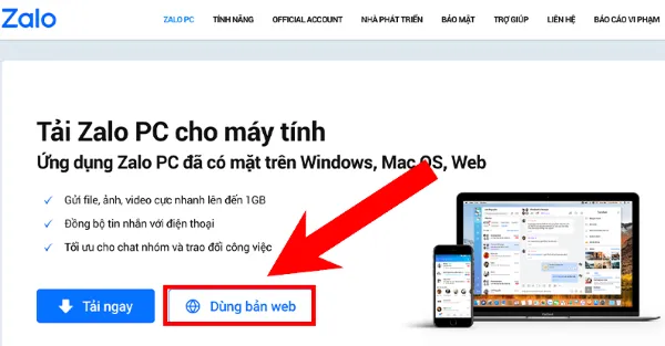 Đăng nhập Zalo Web bằng mã QR code với bản Zalo web
