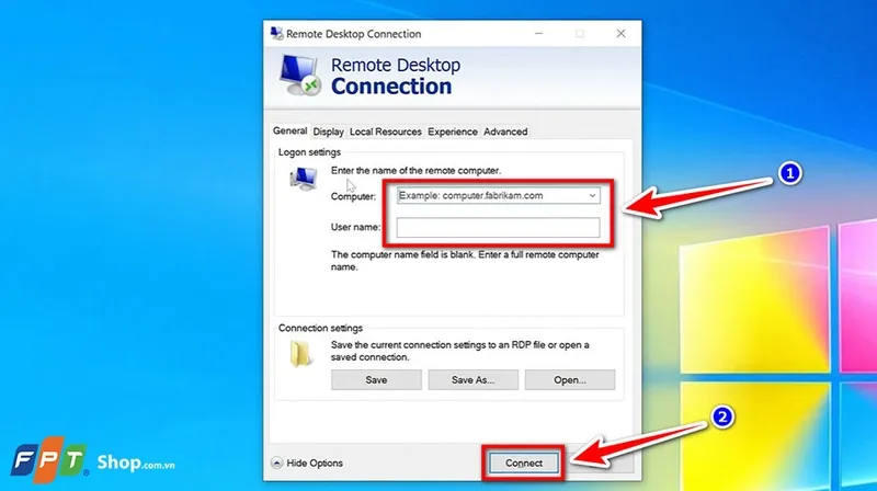 Minh họa cửa sổ yêu cầu nhập tên người dùng và mật khẩu của máy tính đích