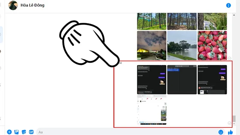 Các hình ảnh đã được gửi thành công sau khi áp dụng cách gửi nhiều ảnh qua Messenger trên máy tính